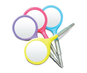 Crystal HD Double-Sided Mirror Head - #4 (22mm dia.) Assorted Neon Colors 4/Pk. 40% brighter