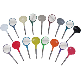 Crystal HD Mouth Mirror Head - Size #5 Red, Plastic 12/Pk. Screw On Head, Cone Socket. 40%