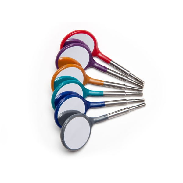 Crystal HD Mouth Mirror Head - Size #5 Jewel Assorted, Plastic 12/Pk. Screw On Head, Cone Socket