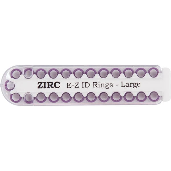E-Z ID Instrument Rings Large 1/4" - Plum. Package of 25 Rings