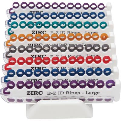 E-Z ID Instrument Rings Large 1/4" - Assorted Jewel Package of 25 Rings
