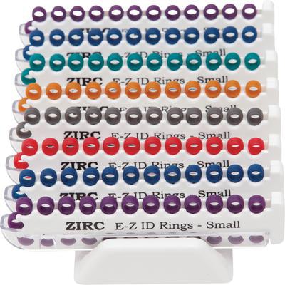 E-Z ID Instrument Rings Small 1/8" - Assorted Jewel. Package of 25 Rings