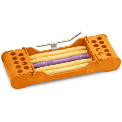 E-Z Jett Cassette - Neon Orange, Holds 5 Instruments 8" x 3-1/8" x 1-3/16". Open top, round holes