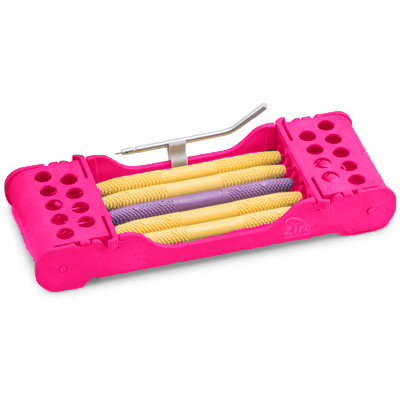 E-Z Jett Cassette - Neon Pink, Holds 5 Instruments 8" x 3-1/8" x 1-3/16". Open top, round holes