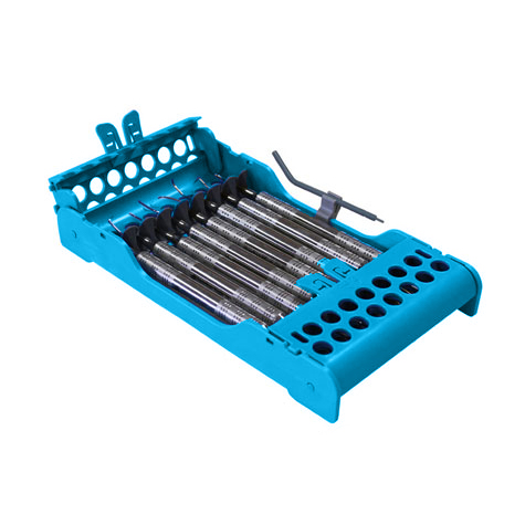 E-Z Jett Cassette 8 Instrument Holder, Neon Blue, open top, round holes and radiused corners