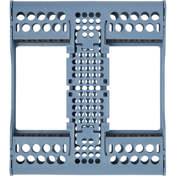 E-Z Jett Cassette 10 Place Instrument Holder, Blue, Holds 10 Instruments, Open Top, Round Holes