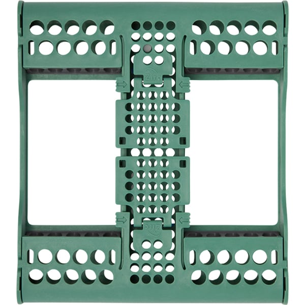 E-Z Jett Cassette 10 Place Instrument Holder, Green, Holds 10 Instruments, Open Top, Round Holes