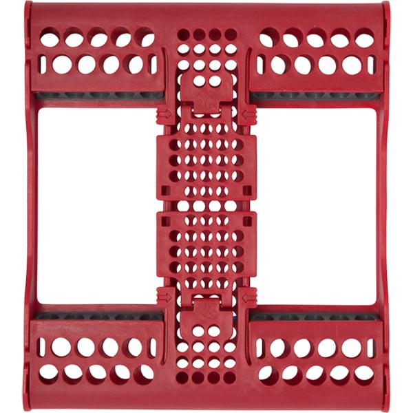 E-Z Jett Cassette 10 Place Instrument Holder, RED, Holds 10 Instruments, Open Top, Round Holes