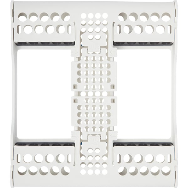 E-Z Jett Cassette 10 Place Instrument Holder, White, Holds 10 Instruments, Open Top, Round Holes