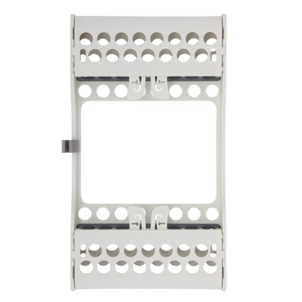 E-Z Jett Cassette 8 Instrument Holder, White, open top, round holes and radiused corners, attached