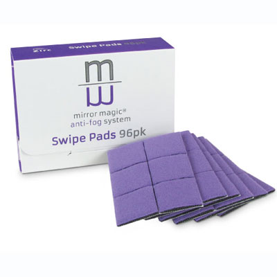 Mirror Magic Anti-Fog System, 96 Swipe Pads. Pads stick to back of glove or to patient bibs