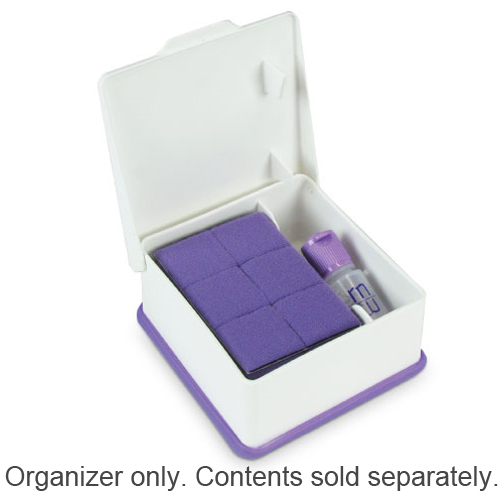 Mirror Magic Organizer, White Plastic. Fits 48 swipe pads & 1 - 6ml bottle of Anti-fog Solution