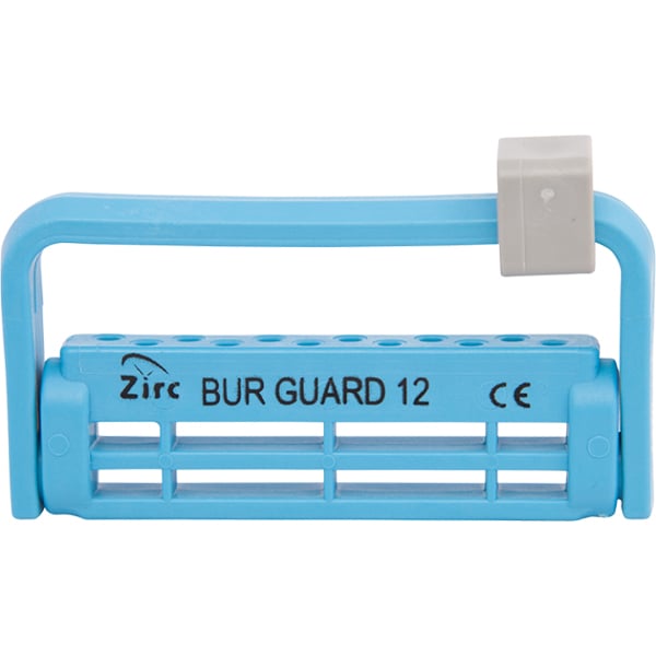 Steri-Bur Guard 12 Hole Bur Holder - Neon Blue, Fits LA, FG and HP Burs, Adjustable Height &