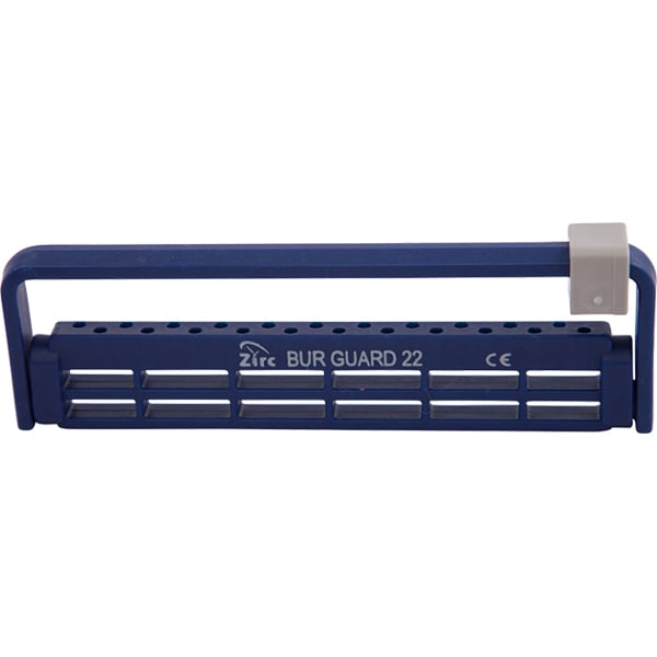 Steri-Bur Guard 22-Hole Bur Holder - Midnight Blue, Fits LA, FG and HP Burs, Adjustable Height &