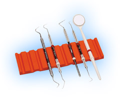 Zirc Coral Instrument Mat 6-3/4" x 2" x 3/8", Non-Slip Soft Material, Holds 10 hand or 4 surgical