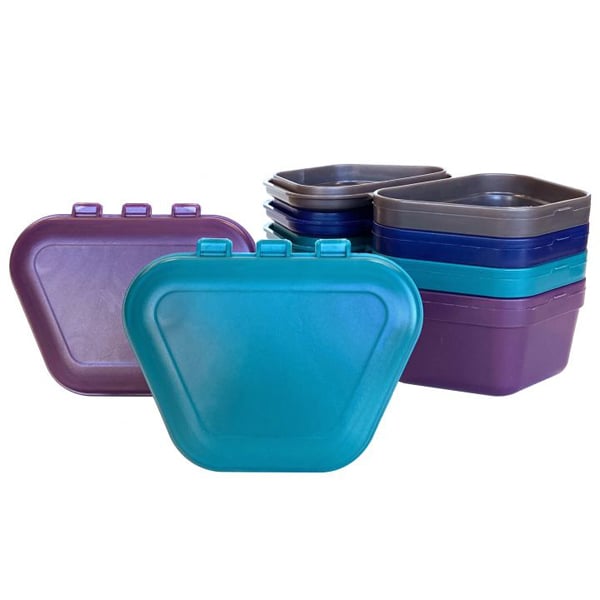 Zirc Denture Box Assorted 12/Pk. The Box is one piece in construction with a solid locking system