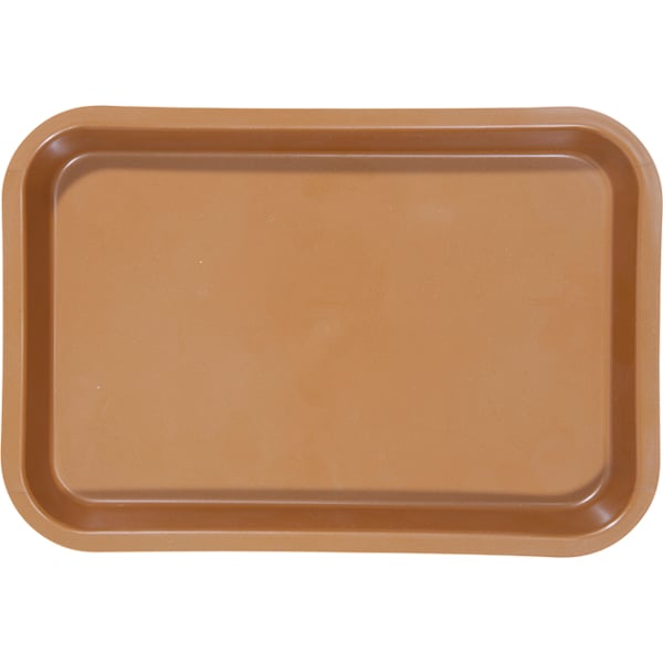 Zirc 9-3/8" x 6-3/8" x 7/8", Copper Mini Tray - F Size, Flat. The tray has wide edges and non-slip
