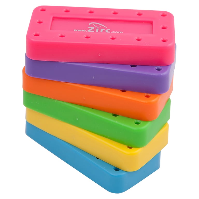 Zirc 14 Hole Neon Pink, Magnetic Bur Block with Microban. Autoclavable/Chemiclavable with Nonslip