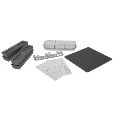 Zirc Capsule Composite Organizer Kit: tub liner, 4 - long tub cups with covers, divided slide