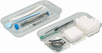 Zirc Slide Tray - Flat, Clear, 9-3/4" x 5-1/4" x 1" deep; Fits in procedure tub; Slides on top