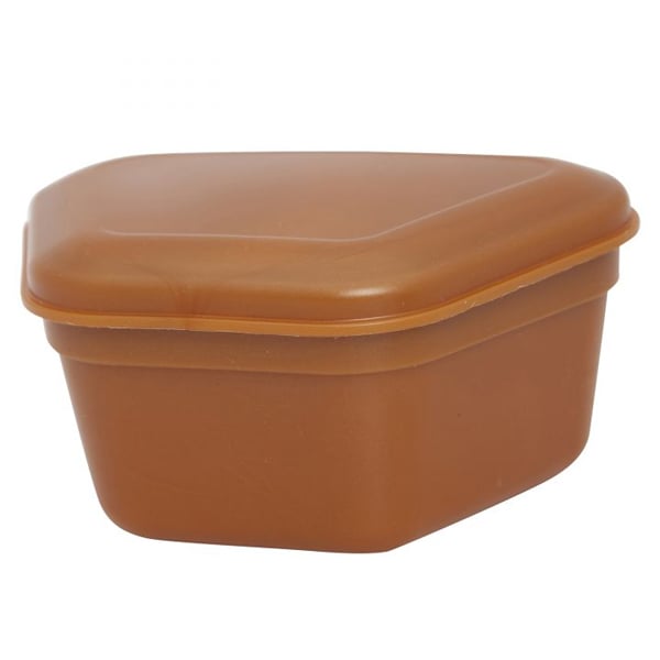 Zirc Copper Plastic Denture Box with Hinged Lid, 4-3/8" x 3-3/8" x 2", Package of 12