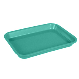 Zirc 9-3/8" x 6-3/8" x 7/8" Teal Mini Setup Tray - F Size, Flat