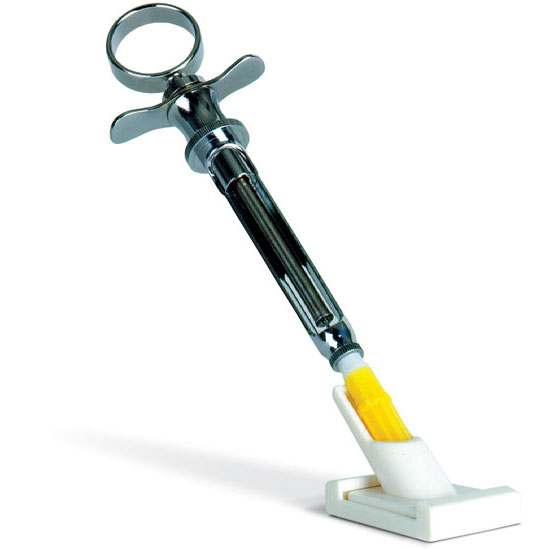 Zirc Needle Capper - Standard Length, 1-1/4", White. Includes: Base, one Tube & Adhesive Tape