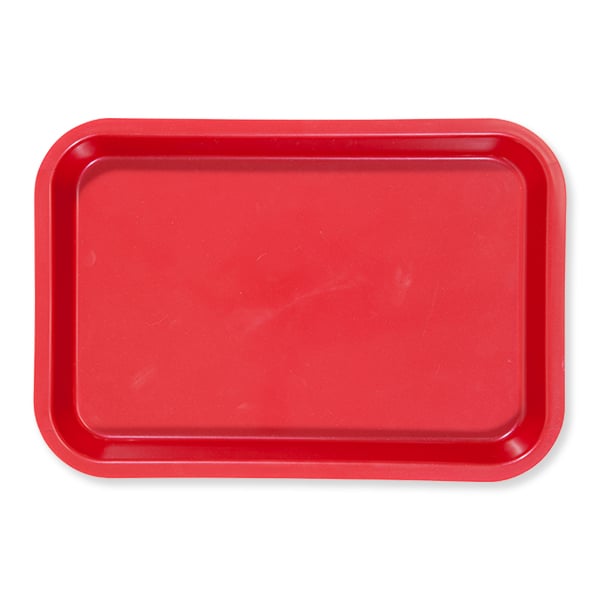 Zirc 9-3/8" x 6-3/8" x 7/8" Red Mini Setup Tray - F Size, Flat