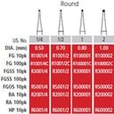 Alpen FG #1/4 SS (short shank) Round Carbide Bur,