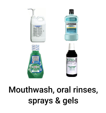 Mouthwash, oral rinses, sprays & gels