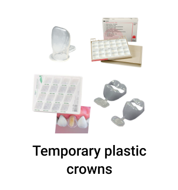 Temporary plastic crowns