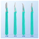 JMU #11 Disposable Scalpel, Green, Sterile, 10/Pk