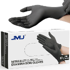 JMU Nitrile Examination Gloves, Powder-Free, Blac
