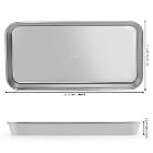 JMU 8.74" x 4.49" x 0.87" Flat Tray, 4/Pk