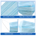 JMU ASTM Level 3 Medical Masks, Blue, Adult Size,