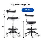 JMU Dental Assistant Stool, Black, 1/Pk