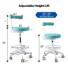 JMU Dental Assistant Stool, Memory Foam Seat, Lig