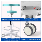 JMU Dental Assistant Stool, Memory Foam Seat, Lig