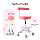 JMU Dental Assistant Stool, Pink, 1/Pk