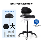JMU Dental Doctor Stool, Black, 1/Pk