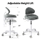 JMU Dental Doctor Stool, Gray, 1/Pk