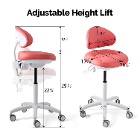 JMU Dental Doctor Stool, Pink, 1/Pk