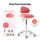 JMU Dental Doctor Stool, Pink, 1/Pk