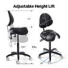 JMU Dental Saddle Doctor Stool, With Backrest, Bl