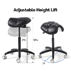 JMU Dental Saddle Stool, No Backrest, Black, 1/Pk