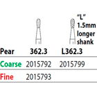 Two Striper FG 362.3 Fine Diamond Bur, Pear. Pack