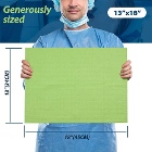VastMed 13" x 18" Patient Bibs, 3-Ply, Green, 500