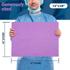 VastMed 13" x 18" Patient Bibs, 3-Ply, Purple, 50