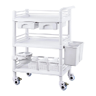 Vevor PP Utility Cart, 3 Tiers, 3 Trash Cans, 1/P