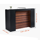 Vevor MDF Reception Desk, Without Drawer, Black a